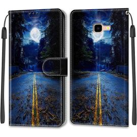Kal-Coque Samsung Galaxy J4 Plus 2018/J4 Prime, Etui Premium Housse En Cuir Pochette Protection Portefeuille Rabat Clapet Case Porte Carte Magnétique Étui Antichoc Cover (Lune)