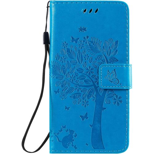 Coque Pour Samsung Galaxy A01, Etui Samsung A01, Antichoc Tpu Housse Cuir Flip Case Portefeuille Etui Rabat [Magnetique] Coque De Protection Fentes Pour Cartes Cover (Bleu)
