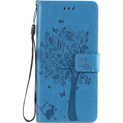 Sjzg-Coque Pour Samsung Galaxy A31, Etui Samsung A31, Antichoc Tpu Housse Cuir Flip Case Portefeuille Etui Rabat [Magnétique] Coque De Protection Fentes Pour Cartes Cover (Bleu)