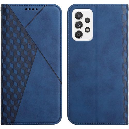 Sjzg-Coque Pour Samsung Galaxy A52 5g, Premium Flip Housse Étui Protection Rabat Clapet Portefeuille Phone Cover Magnétique [Porte Cartes] Antichoc Béquille Cover (Bleu)