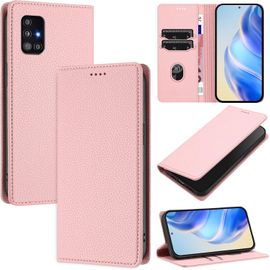 Kal-Coque Pour Samsung Galaxy A51 4g, Rfid Blocage Portefeuille Etui À Rabat, Housse En Cuir Pu Pour Samsung A51 4g, Rose