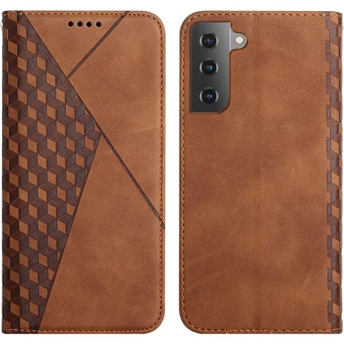 Kal-Coque Pour Samsung Galaxy S23 Plus, Premium Flip Housse Étui Protection Rabat Clapet Portefeuille Phone Cover Magnétique [Porte Cartes] Antichoc Béquille Cover (Marron)