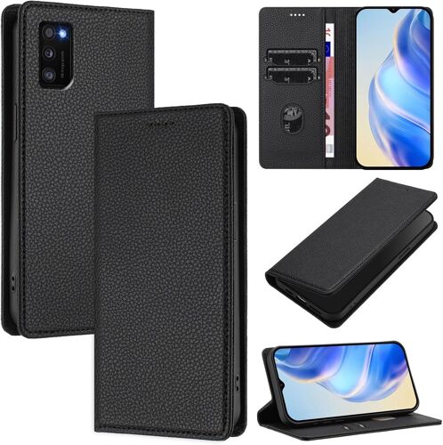 TRAHOO-Coque pour Samsung Galaxy A41, RFID Blocage Portefeuille Etui à Rabat, Housse en Cuir PU pour Samsung A41, Noir