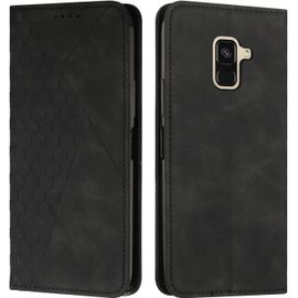 Coque Pour Samsung Galaxy A5 2018 / A8 2018, Premium Flip Housse Étui Protection Rabat Clapet Portefeuille Phone Cover Magnétique [Porte Cartes] Antichoc Béquille Cover (Noir)