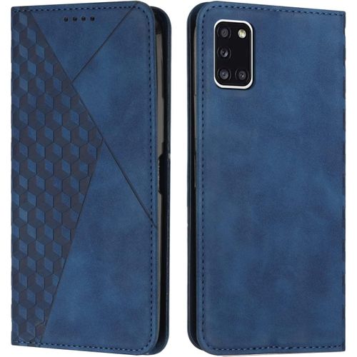 Kal-Coque Pour Samsung Galaxy A31, Premium Flip Housse Étui Protection Rabat Clapet Portefeuille Phone Cover Magnétique [Porte Cartes] Antichoc Béquille Cover (Bleu)