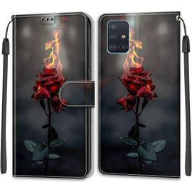 Kal-Coque Samsung Galaxy A51 4g/M40s, Housse Samsung A51 4g/M40s, Etui Housse En Cuir Pochette Protection Portefeuille Rabat Clapet Case Porte Carte Magnétique Étui Antichoc Cover (Rose)