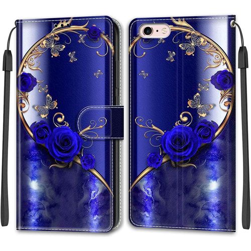Kal-Coque Iphone 6s Plus/6 Plus, Coque Iphone 6s Plus/6 Plus (5,5 Pouces), Etui Housse En Cuir Pochette Protection Portefeuille Rabat Clapet Case Porte Carte Magnétique Étui Cover (Papillon 1)