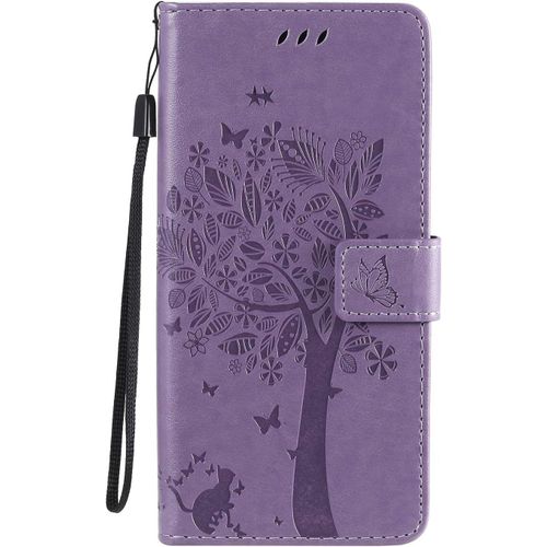 Sjzg-Coque Pour Samsung Galaxy A31, Etui Samsung A31, Antichoc Tpu Housse Cuir Flip Case Portefeuille Etui Rabat [Magnétique] Coque De Protection Fentes Pour Cartes Cover (Lavanda)