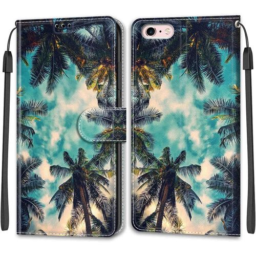Kal-Coque Iphone 6s Plus/6 Plus, Coque Iphone 6s Plus/6 Plus (5,5 Pouces), Etui Housse En Cuir Pochette Protection Portefeuille Rabat Clapet Case Porte Carte Magnétique Étui Cover (Arbre)