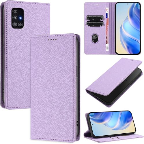 Coque Pour Samsung Galaxy A51 4G, Rfid Blocage Portefeuille Etui À Rabat, Housse En Cuir Pu Pour Samsung A51 4G, Violet