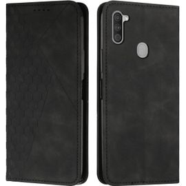 SJZG-Coque Pour Samsung Galaxy A11, Premium Flip Housse Étui Protection Rabat Clapet Portefeuille Phone Cover Magnétique [Porte Cartes] Antichoc Béquille Cover (Noir)