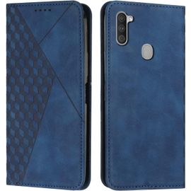 Coque Pour Samsung Galaxy A11, Premium Flip Housse Étui Protection Rabat Clapet Portefeuille Phone Cover Magnétique [Porte Cartes] Antichoc Béquille Cover (Bleu)
