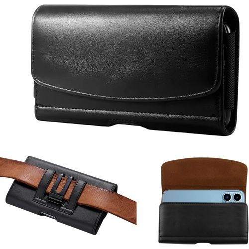 KAL-Ceinture Clip Étui Cuir Boucle Coque, Pochette Ceinture Pour Samsung Galaxy S24 S23 S22 S21 A55 A54, Pochette Téléphone Pour Iphone 15 14 13 12 11 Etui Telephone Portable