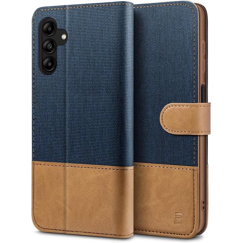 Sansh-Coque Pour Samsung A04s, Etui Pour Samsung Galaxy A04s Housse En Cuir De Protection, Portefeuille En Cuir Polyuréthane, Rfid Blocage, Pochette Pour Monnaie, Fermeture Magnétique, Bleu
