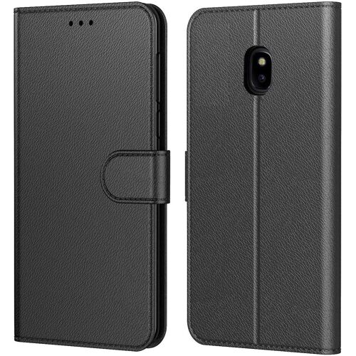 KALANKA-Etui Coque pour Samsung Galaxy j3 2017 (J330), Protection Etui Housse en Cuir Portefeuille Livre,[Emplacements Cartes],[Fonction Support],pour (Samsung J3 2017 (5 Pouces), Noir)