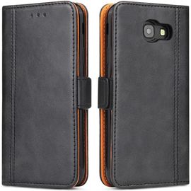 TRAHOO-Etui Coque Samsung Galaxy A3 2017, Protection Housse en Cuir Portefeuille Etui avec [Fentes de Cartes] [Fonction Support] [Fermeture Magnétique] pour Samsung Galaxy A3 2017, Noir