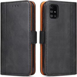 Tianyi-Coque Pour Galaxy A51, Portefeuille Etui En Cuir Avec À Rabat Magnétique Housse Pour Samsung Galaxy A51 (Noir)