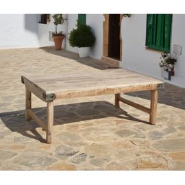 Table Basse Vintage En Bois Blanchi L120