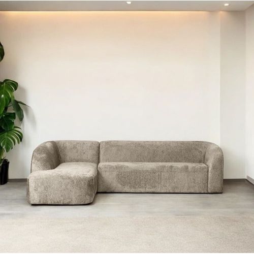 Canapé D'angle Gauche En Velours Doux Sloping