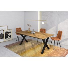 Table À Manger Effet Bois De Chêne 194x90x74cm