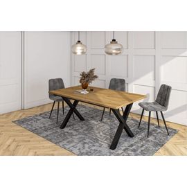 Table À Manger Effet Bois De Chêne 167x90x74cm