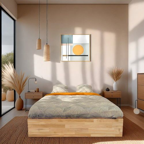 Lit Coffre En Chêne Massif Huilé 140x200 Cm