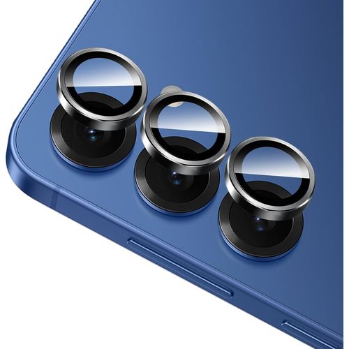 Rear Camera Protector For Samsung Galaxy S25 Plus, 9h Tempered Glass Aluminium Alloy Ring Cover, Individual Protection, Black, Camera Protector For All Case