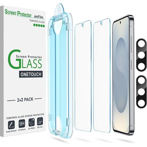 Lot De 2 + 2 Films De Protection En Verre Trempé Pour Samsung Galaxy S25 Plus 5g. Dureté 9h Avec Protection D'objectif D'appareil Photo. Installation Facile Et Sans Bulles (S25 Plus-6.7'')