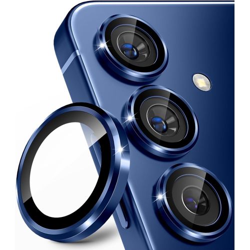 Protecteur D'objectif Individuel Pour Samsung Galaxy S25, Hd Clair, Résistant Aux Rayures, Caméra Film De Protection D'écran, Verre Trempé Ultra-Fin Avec Bord Aluminium, Marine