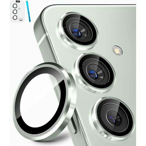 Protecteur D'objectif Individuel Pour Samsung Galaxy S25, Hd Clair, Résistant Aux Rayures, Caméra Film De Protection D'écran, Verre Trempé Ultra-Fin Avec Bord Aluminium, Menthe