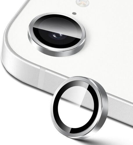 For Iphone 16E Camera Protection, 9H Individual Lens Screen Protectors, Metal Ring + Tempered Glass, Hd Anti-Scratch Protector Film - Silver