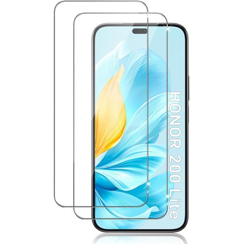 CAUC-Verre Trempé Pour Honor 200 Lite/Honor X8C/Honor 400 Lite, 2 Pièces Résistant Film Protection écran, Sans Bulles, Film de Protection Écran HD Dureté 9H Anti Rayures, 2.5D Vitre Protecteur