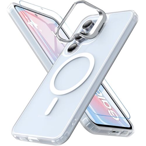 Coque De Protection Pour Samsung Galaxy S24 Fe - Compatible Avec Magsafe - S24 Fe - Avec Anneau De Support Magnétique - Transparent Mat - Résistant Aux Chocs - Avec Film De Protection D'écra[X1251]