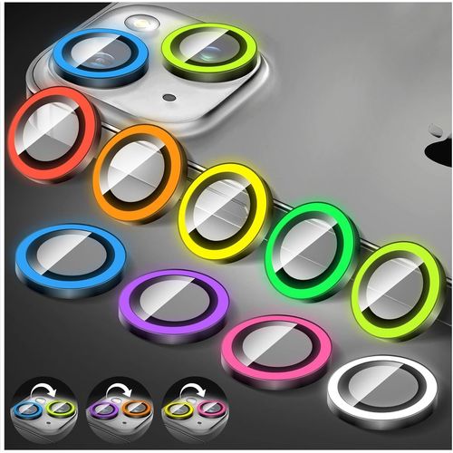 Kal-Lumineux Protecteur D'objectif D'appareil Photo Pour Iphone 15 Pro/Iphone 15 Pro Max, Autocollants De Film De Couverture De Caméra En Verre Trempé, Anneaux En Alliage À Alignement Automatique