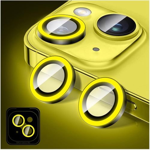 Lumineux Protecteur D'objectif D'appareil Photo Compatible Avec Iphone 16e, Autocollants De Film De Couverture De Caméra En Verre Trempé, Anneaux En Alliage