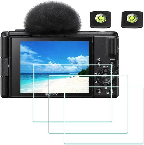 Protection écran pour Sony ZV-1F ZV1F Vlog et protecteurs sabot, verre trempé 0,3 mm Dureté 9H Anti-rayures [Lot de 3 + 2]