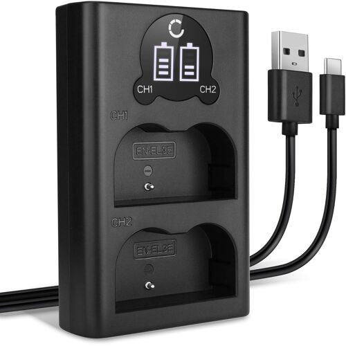 Chargeur Double en-EL3 EN-EL3e EN-EL3a Smart et Rapide Compatible avec Alimentation Dual MH-18a de Charge