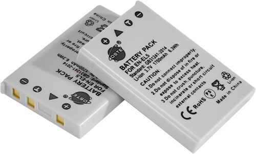 2pcs EN-EL5 ENEL5 Li-ion Batteries Compatible with Nikon Coolpix P80, P90, P100, P500, P510, P520, P530, P5100, P6000