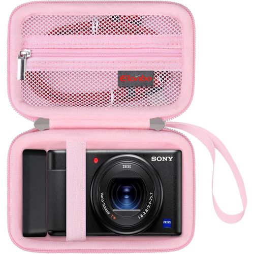 Sony ZV-1/ZV-1F/ZV-1 II étui de Transport pour Appareil Photo numérique,4K Video Streaming Camera Hard Travel Housse de Rangement Sac de Rangement Rack de Rangement. Rose