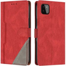 Coque Pour Samsung Galaxy A22 5g, Housse Etui Portefeuille Cuir Multifonction, Fermeture Magntique Clapet Anti-Choc [Fonction Support] Flip Case Compatible Avec Samsung A22 5g (Rouge)