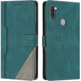 SJZG-Coque Pour Samsung Galaxy A11 / M11, Housse Etui Portefeuille Cuir Multifonction, Fermeture Magnétique À Clapet Anti-Choc [Fonction Support] Flip Case Compatible Avec Samsung A11 / M11 (Vert)