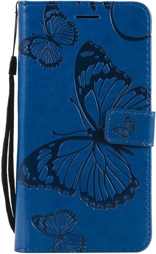 SJZG-Coque Pour Galaxy J7 2016, Papillon Imprimé Pu En Cuir Coque Magnétique Portefeuille Tpu Étui Housse Pour Samsung Galaxy J7 2016 - Bleu