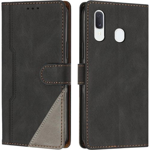 Coque Pour Samsung Galaxy A20 / A30 / M10s, Housse Etui Portefeuille Cuir Multifonction, Fermeture Magntique Clapet [Fonction Support] Flip Case Compatible Avec Samsung A20/A30/M10s (Noir)