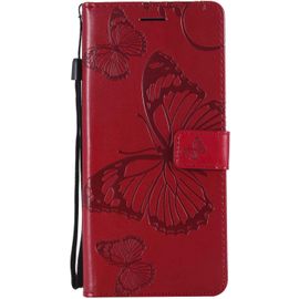 Eryi-Coque Pour Galaxy Note 9, Papillon Imprimé Pu En Cuir Coque Magnétique Portefeuille Tpu Étui Housse Pour Samsung Galaxy Note 9 - Rouge