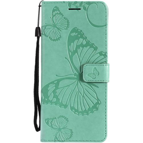 Kal-Coque Pour Galaxy Note 8, Papillon Imprimé Pu En Cuir Coque Magnétique Portefeuille Tpu Étui Housse Pour Samsung Galaxy Note 8 - Vert