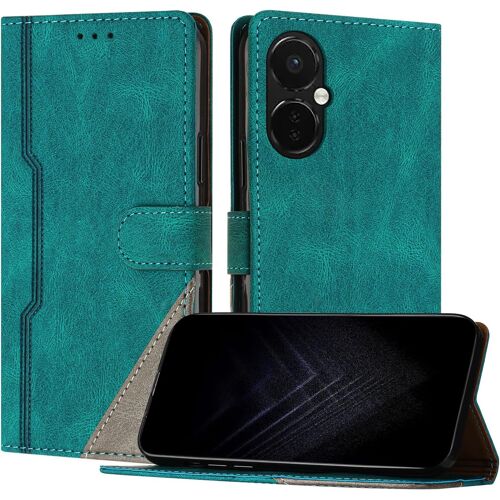 KAL-Étui Pour Oneplus Nord Ce3, Housse En Cuir Pu Avec [Protection Antichoc Tpu] [Fonction Support] [Porte-Cartes ] Antichoc Magnétique Coque Pour Oneplus Nord Ce3 - Vert
