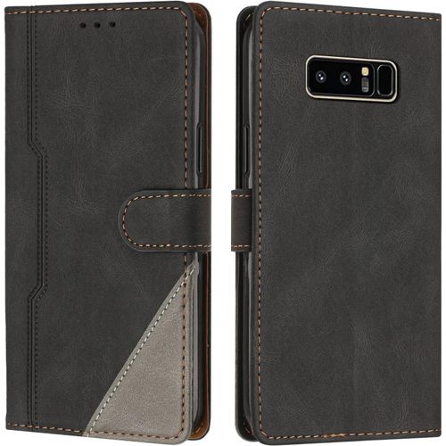 Coque Pour Samsung Galaxy Note 8, Housse Etui Portefeuille Cuir Multifonction, Fermeture Magnétique À Clapet [Fonction Support] Flip Case Compatible Avec Samsung Galaxy Note 8 (Noir)