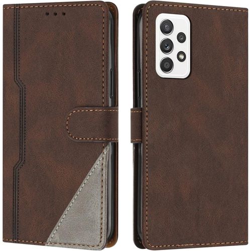 Coque Pour Samsung Galaxy A52 4g/5g/A52s 5g, Housse Etui Portefeuille Cuir Multifonction, Fermeture Magntique Clapet [Fonction Support] Flip Compatible Avec Samsung A52 4g/5g/A52s 5g (Marron)