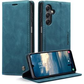 Ljhid-Coque Pour Samsung Galaxy S25 Clapet Case En Cuir Pochette Protection Portefeuille Rabat Etui Premium Housse Porte Carte Magnétique Étui Pour Samsung Galaxy S25, Bleu Vert