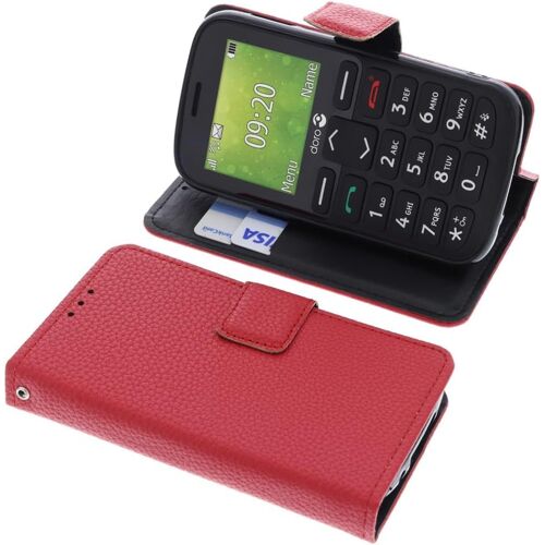 SUBZONAL-Housse Compatible avec Doro 1380 Style Livre Rouge Coque de Protection Portefeuille